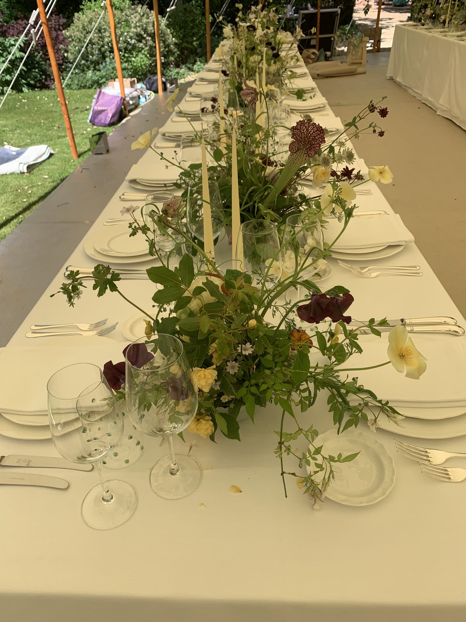 Table styling with floral centrepieces
